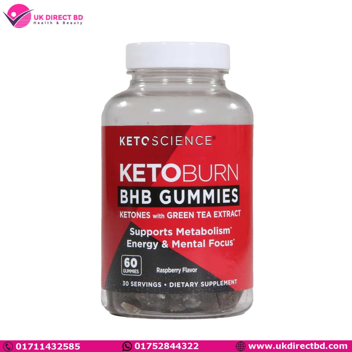 KETO SCIENCE Burn Gummies Supports Healthy Weight Loss Enhances Energy & Focus Ketogenic Fat Burner 0 Added Sugar BHB Salts Delicious Natural - Image 1