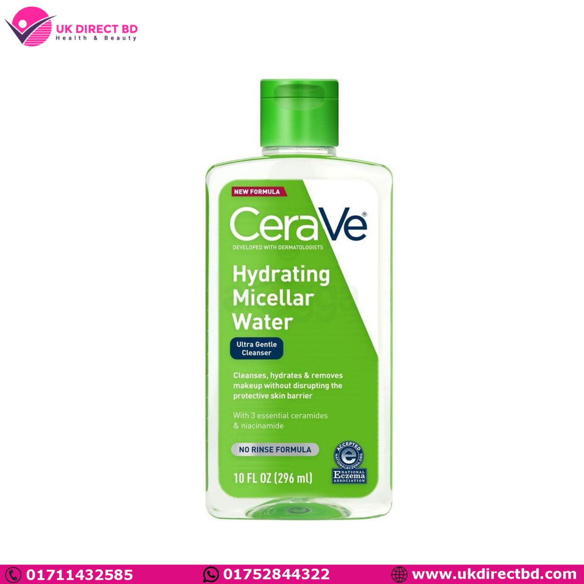 Cerave Hydrating Micellar Water Ultra Gentle Cleanser 296 ML - Image 1
