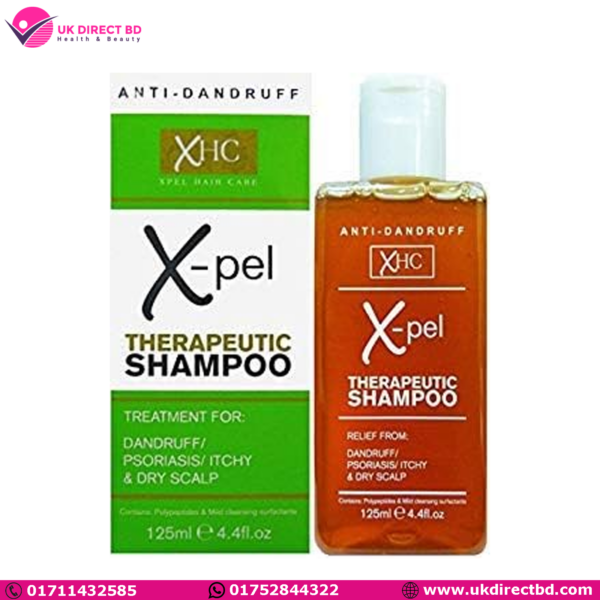 XHC Anti Dandruff Therapeutic Shampoo by Xpel for Dandruff Psoriasis Itchy & Dry Scalp 125ml