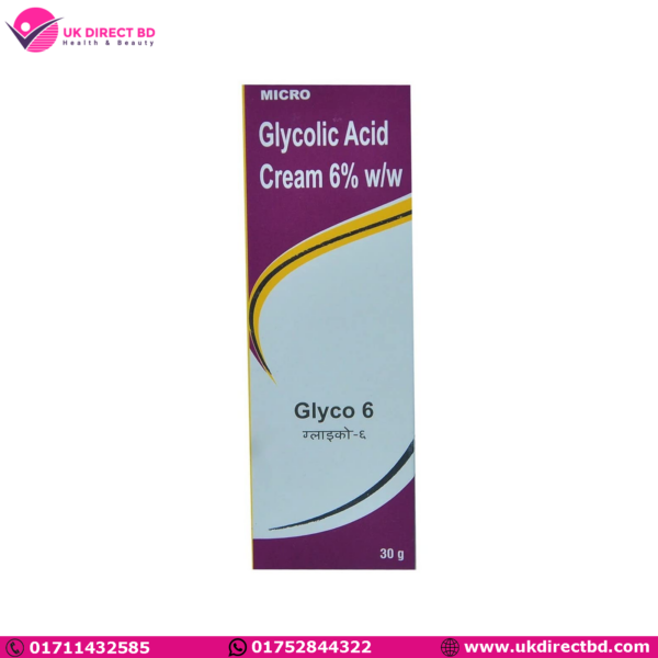 Glyco 6% Tube of 30gm Cream with Glycolic Acid