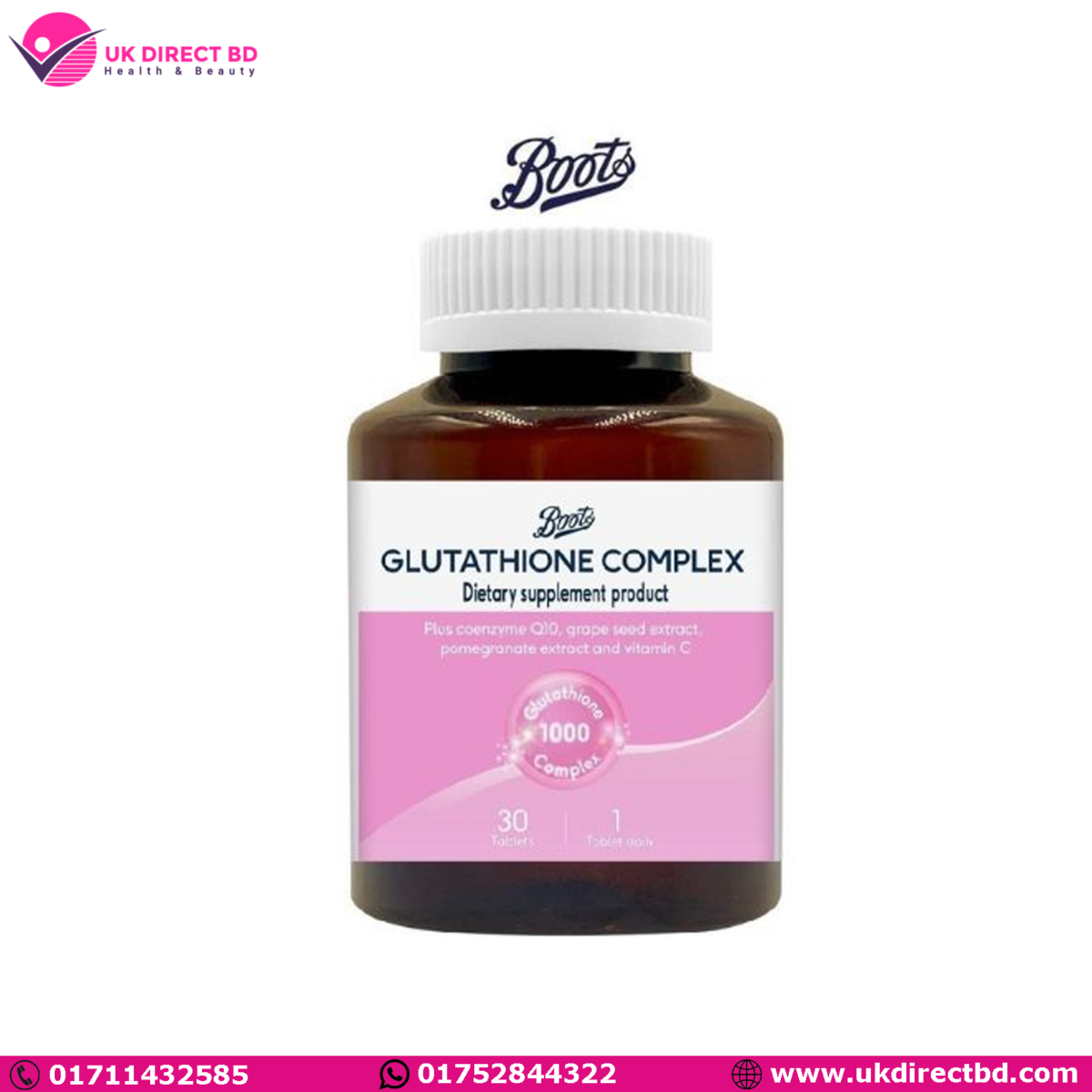 Boots Glutathione Complex 30 Tablets - Image 1