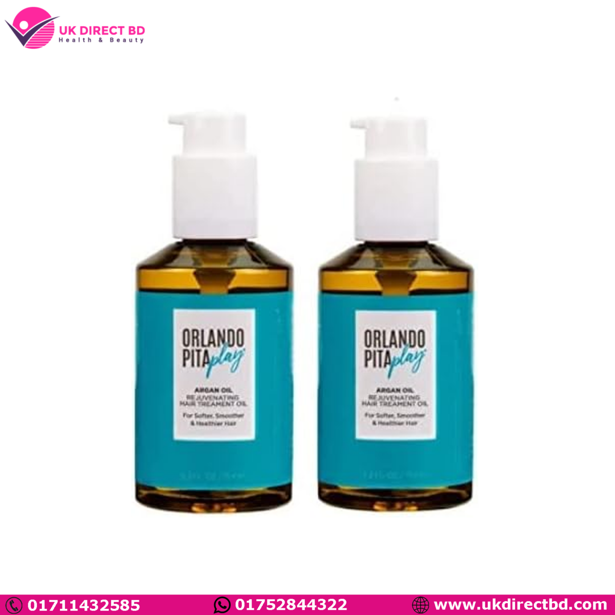 Orlando Pita Play Argan Oil Rejuvenating Hair Treatment Oil Duo Kit 154Ml - Image 1