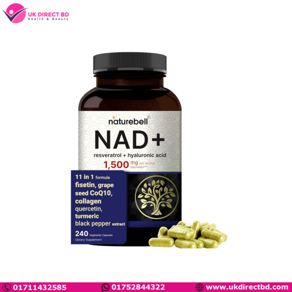 NatureBell NAD+ 1,500mg Per Serving 240 Veggie Capsules