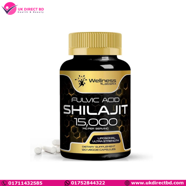 Wellness Labs RX Liposomal Shilajit Fulvic Acid 15000mg Ultra Strength 120 Capsules