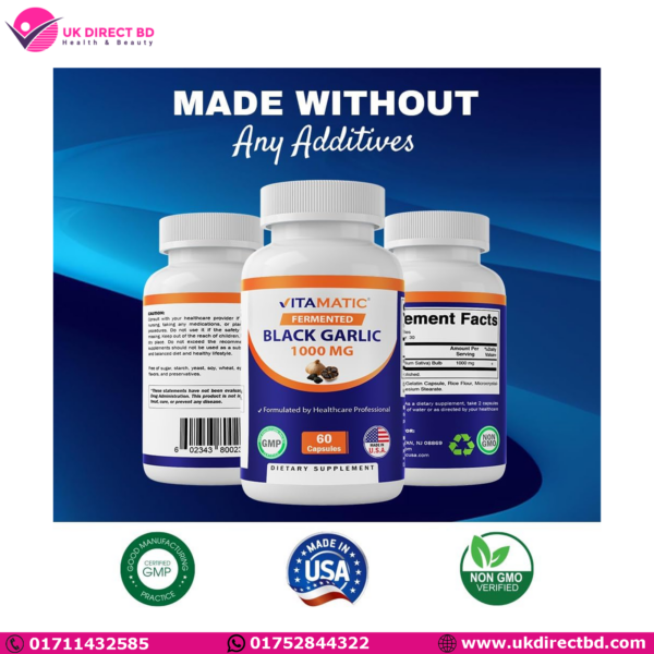 Vitamatic Fermented Black Garlic Extract 1000mg 60 Capsules