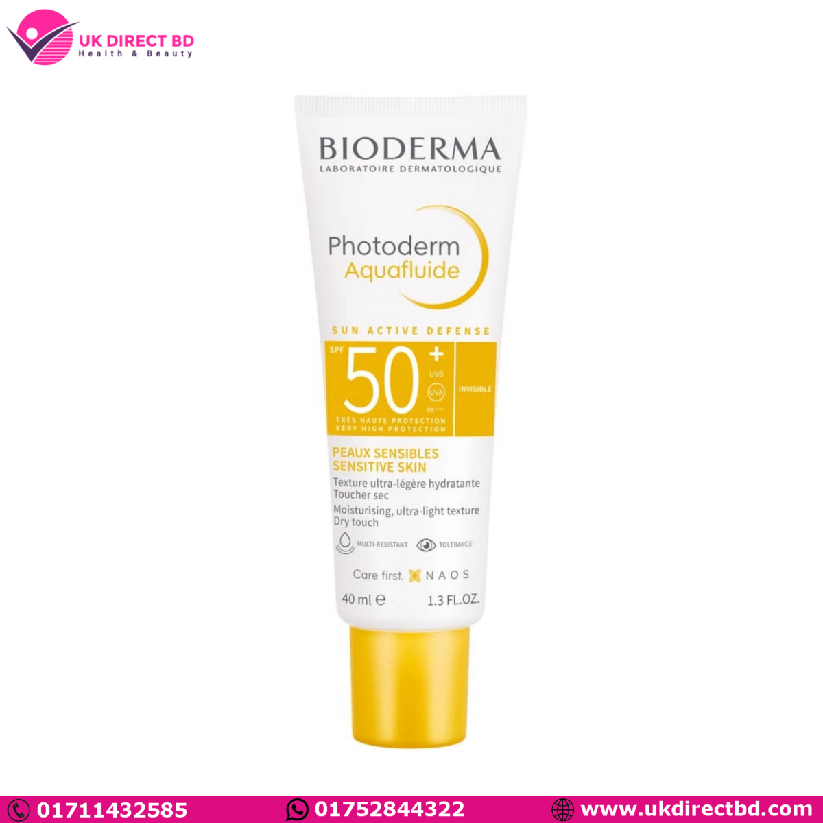 Bioderma Photoderm Aquafluid Sun Active Defense SPF50+ 40ml - Image 1