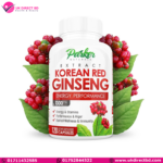 Parker Naturals Korean Red Ginseng Extract 1300mg Extract with Ginger Root and Black Pepper 20% Ginsenosides Red Panax Ginseng Supplement 120 Caps