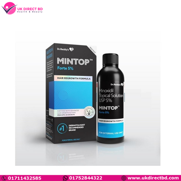 Mintop Forte 5% Bottle of 120ml Solution Hair Restore Formula with Minoxidil