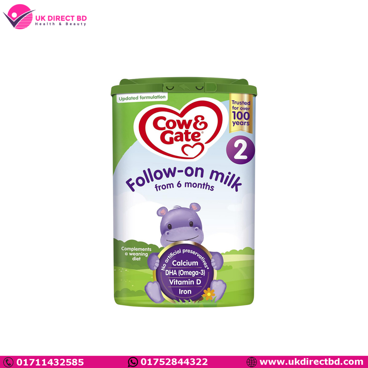 Cow & Gate 2 Follow On baby Milk Powder Formula (6-12 Months) 800g - Image 1