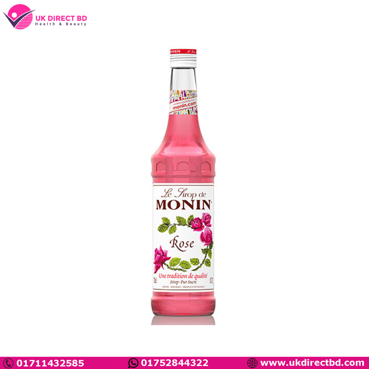 Monin Rose Syrup 700mL - Image 1