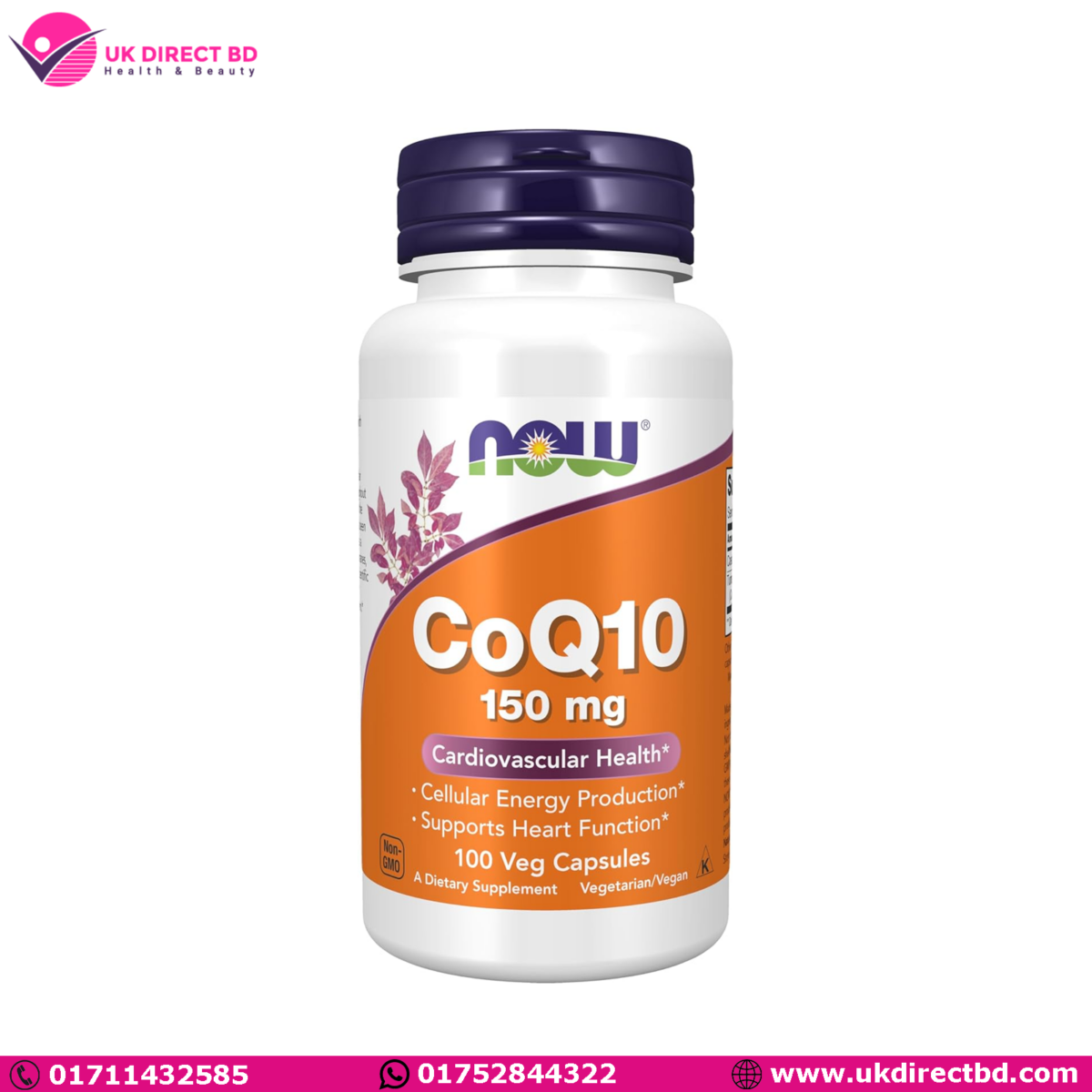 NOW Foods CoQ10 150mg 100 Veg Capsules - Image 1