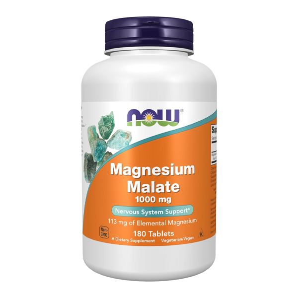 NOW Foods Magnesium Malate 1000mg Energy Production Nervous System Support 180 Tablets