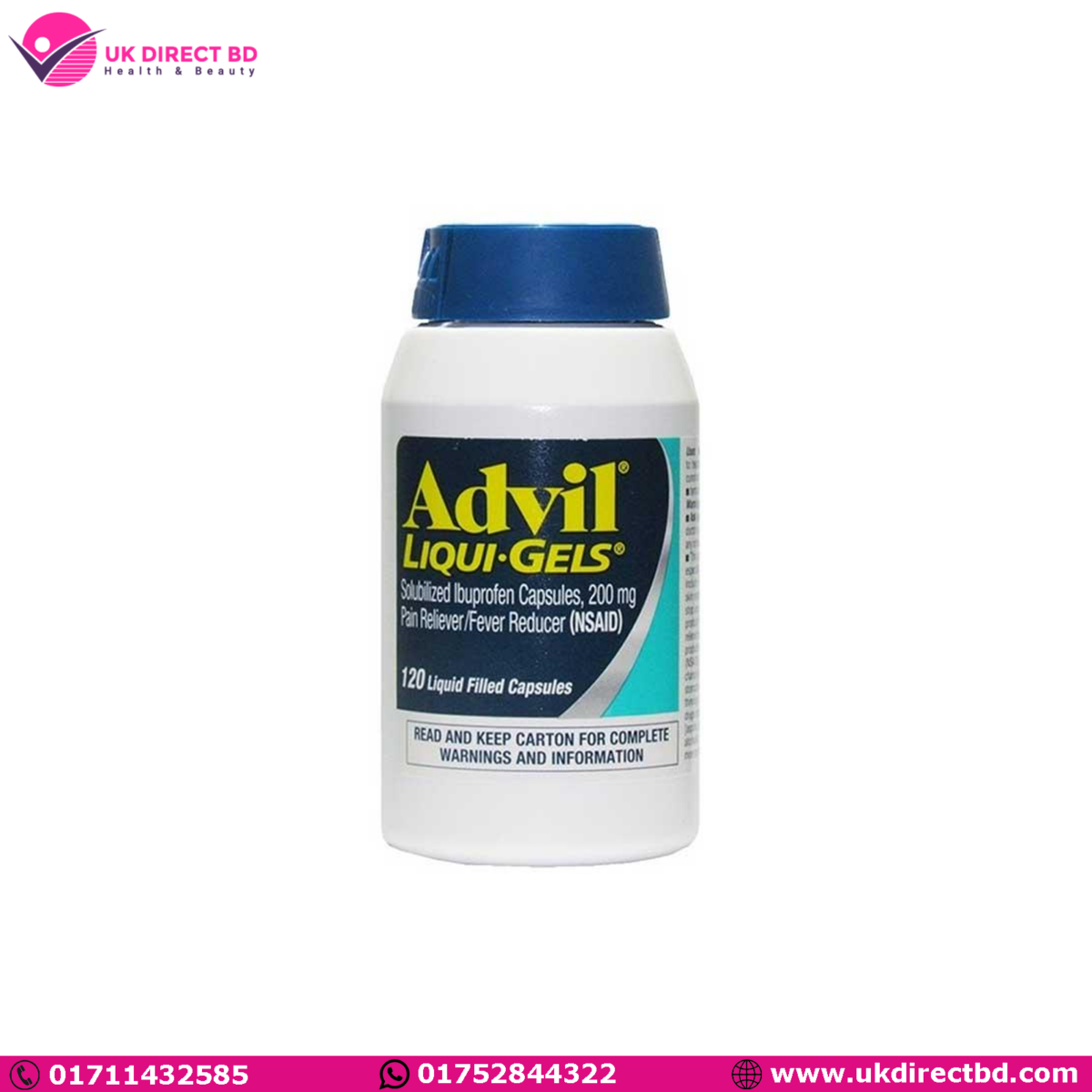 Advil Liqui Gels Pain Reliever 120 Softgel - Image 1
