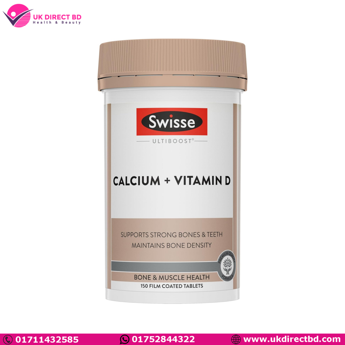 Swisse Ultiboost Calcium + Vitamin D  Supports Absorption Of Dietary Calcium 150 Tablets - Image 1