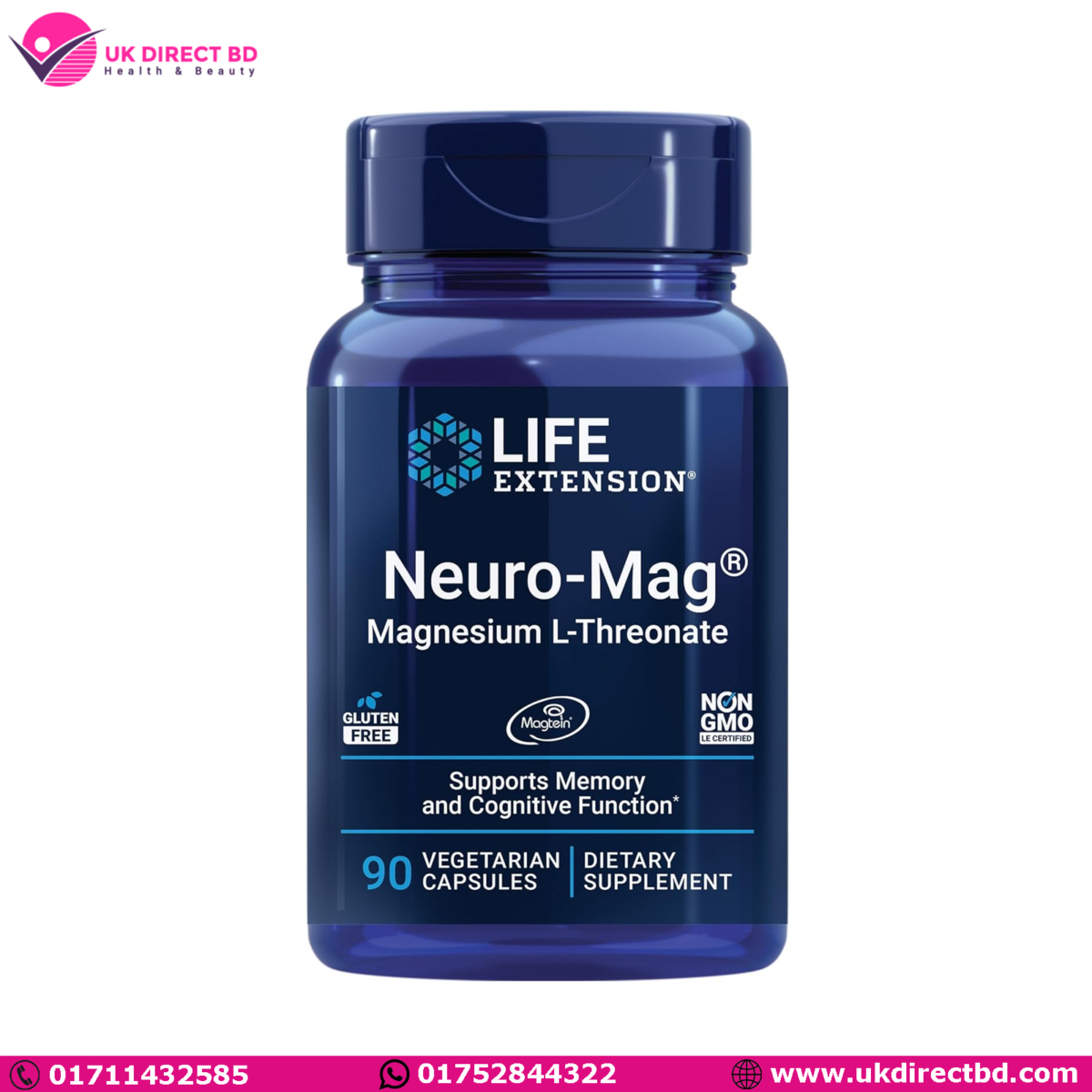 Life Extension Neuro Mag Magnesium L-Threonate Vegetarian Non GMO 90 - Image 1
