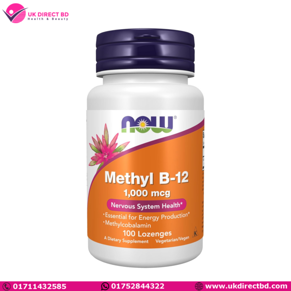 NOW Foods Methyl B-12 (Methylcobalamin) 1,000mcg Nervous System Health 100 Lozenges