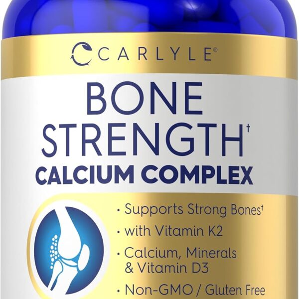 Carlyle Bone Strength Calcium Complex  with Vitamin D3 Magnesium K2 Zinc & Boron 120 Capsules