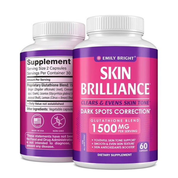 Emily Bright Skin Brilliance Dark Spot Correction Glutathione 1500mg 60 Capsules