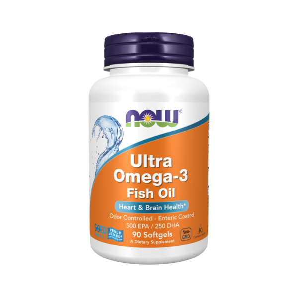 Untitled design (11) Now Foods Ultra Omega-3 Fish Oil (Bovine Gelatin) 90 Softgels - Image 1