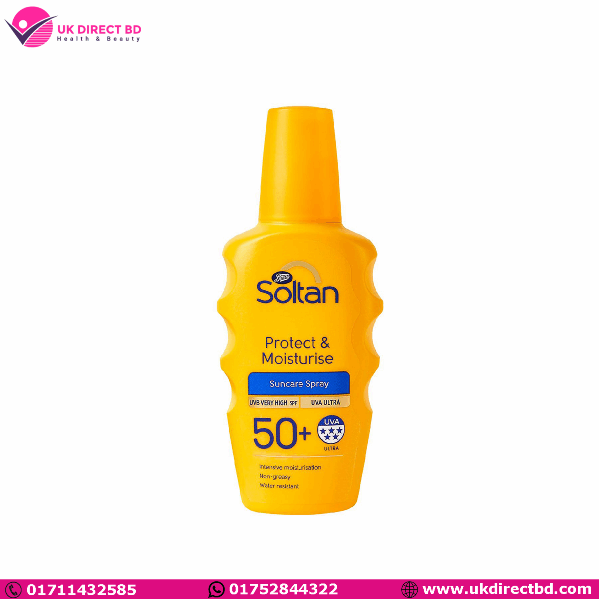 Soltan Protect & Moisturise Suncare Sunscreen Spray SPF50+ 200ml - Image 1