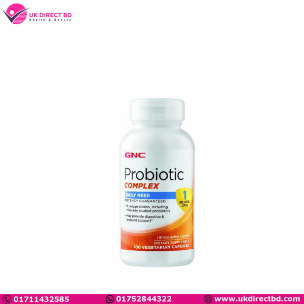 GNC Probiotic Complex Daily Need 1 Billion CFUs 100 Capsules (100 Servings)