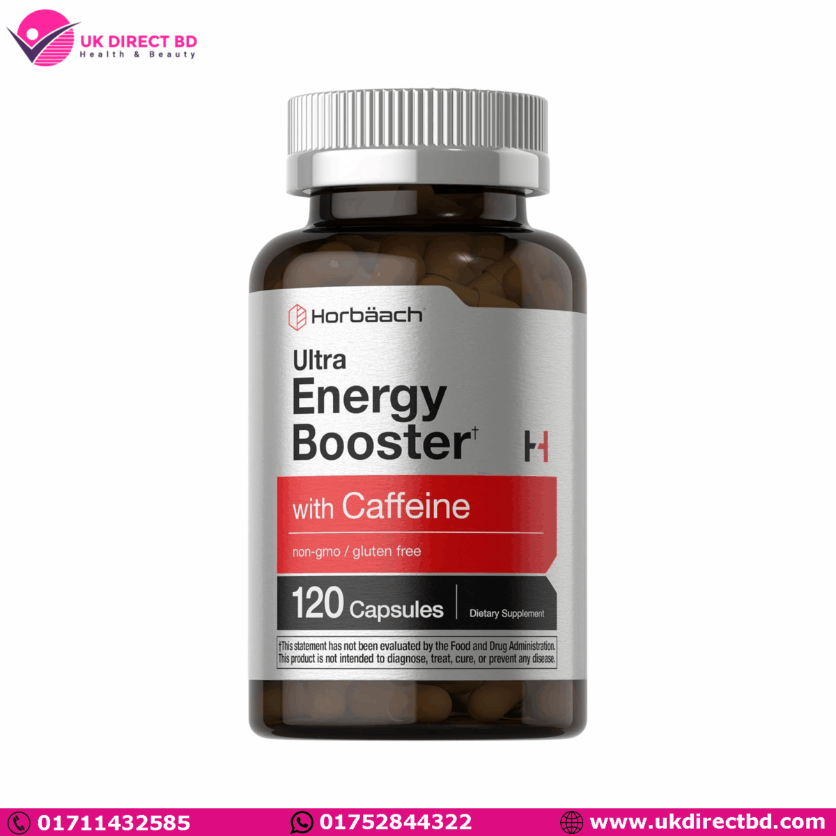 Horbaach Ultra Energy Booster with Caffeine 120 Capsules - Image 1