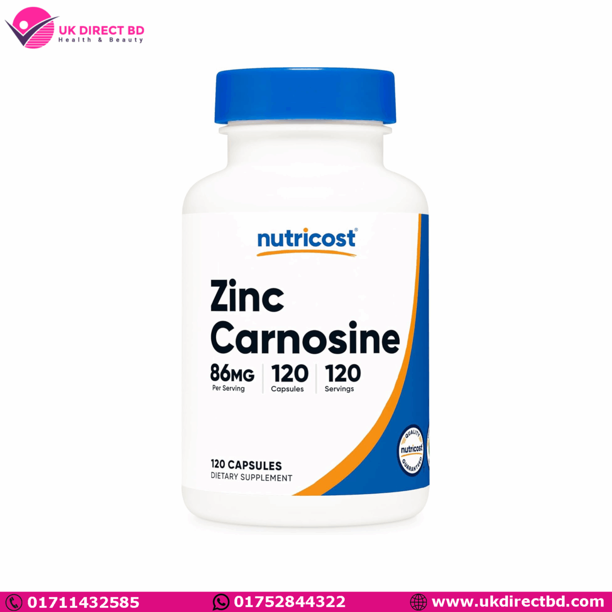 Nutricost Zinc Carnosine 86mg 120 Capsules - Image 1
