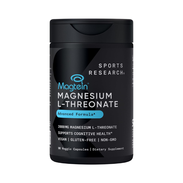 595 Sports Research Magtein Magnesium L-Threonate Magnesium Supplement 2000mg 90 Capsules - Image 1