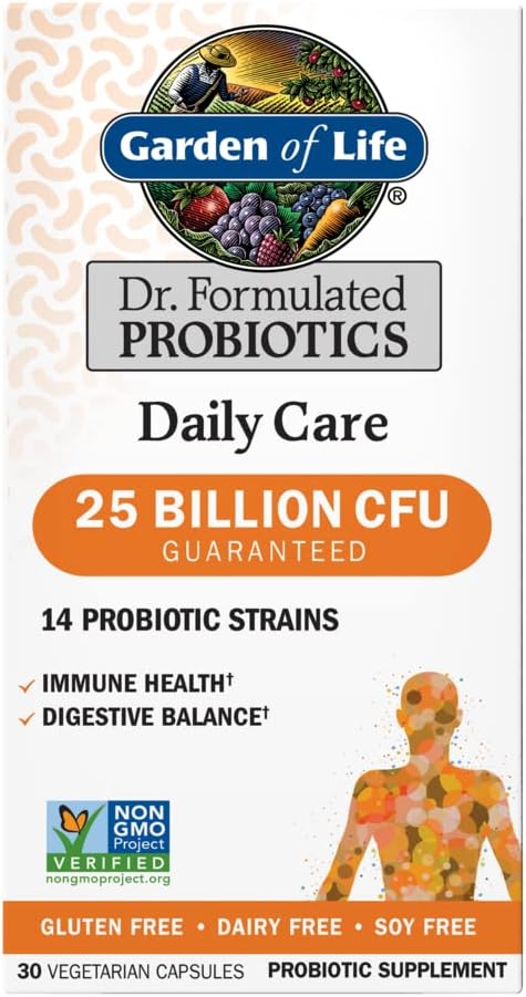 61A5BFDdFRL._AC_SL1000_ Garden of Life Dr. Formulated Daily Care Probiotics 25 Billion CFU 30 Count - Image 1