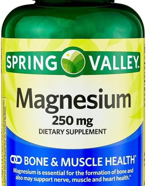 Spring Valley Magnesium 250mg 250 Count Tablets Bone & Muscle Health Magnesium Tablets