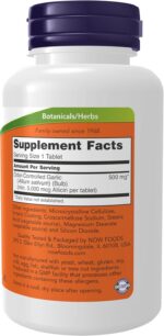 NOW Foods Garlic 5,000 (Allium sativum) Enteric Coated Odor Controlled 90 Tablets - Image 2