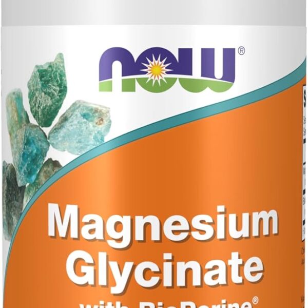 NOW Foods Magnesium Glycinate with BioPerine 60 Veg Capsules