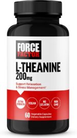 Force Factor L-Theanine Extra Strength 200mg 60 Vegetarian Capsules