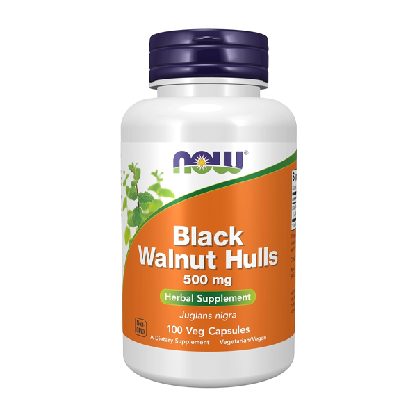 NOW Foods Black Walnut Hulls 500mg 100 Veg Capsules