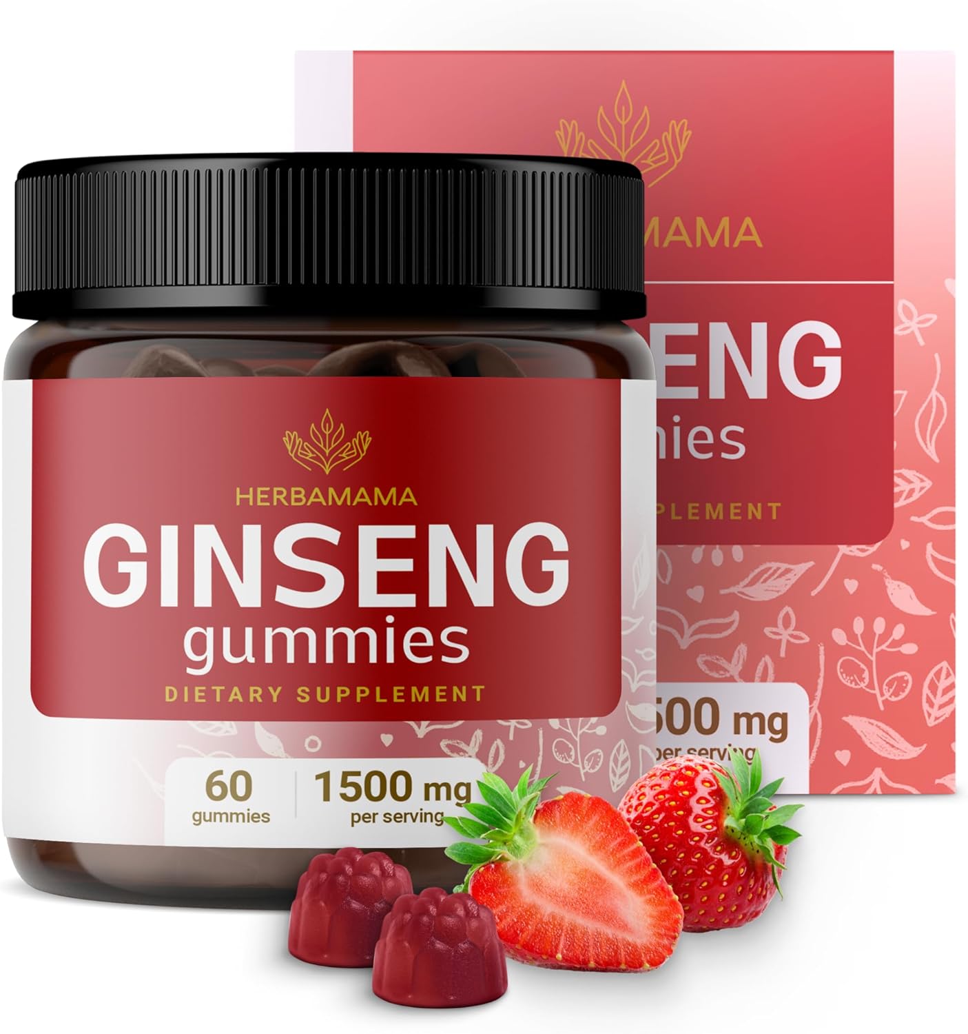 71WllzqMTAL._AC_SL1500_ HERBAMAMA Panax Ginseng Gummies 1500mg 60 Gummies - Image 1