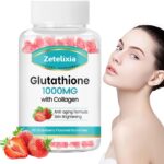 Zetelixia Anti-Aging Glutathione Collagen Gummies Youthful Skin, Hair, Nails & Joint Support with Vitamin C 60 Gummies