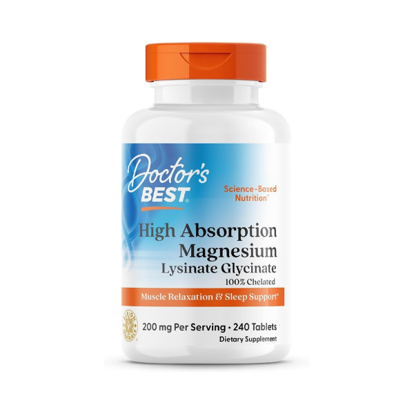623 Doctor's Best High Absorption Magnesium Tablets for Women & Men 200mg 240 Count - Image 1