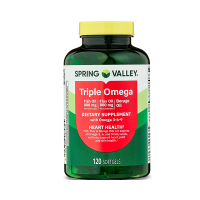 Untitled design (51) Spring Valley Triple Omega, Fish Oil 800mg Flax Oil 800mg 120 Tabltes - Image 1