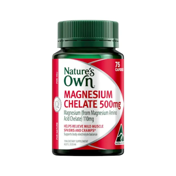 Product (16) Nature's Own Magnesium Chelate 500mg Muscle Health Capsules 75 pack - Image 1