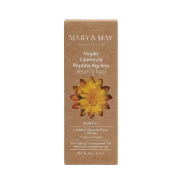 blends herbal sensation shampoo with keratin (18) Mary & May Vegan Calendula Peptide Ageless Sleeping Mask 30g - Image 1