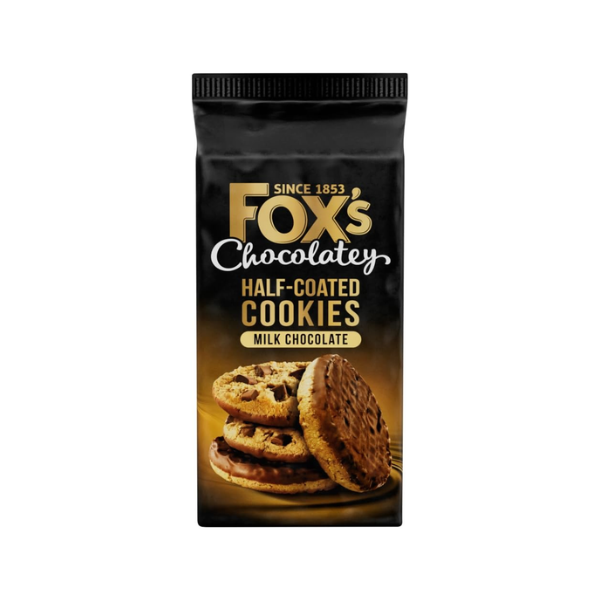 Product (31) Fox's Chocolatey Half-Coated Milk Chocolate Cookies 175g - Image 1